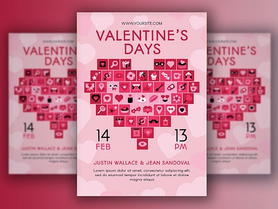 Valentine Days Poster concert dating day event february festival invitation love party poster romantic valentine