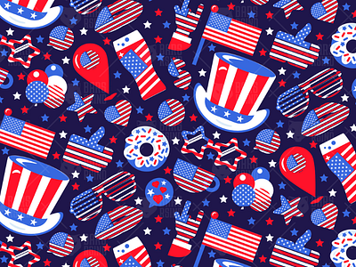 American Independence Seamless Pattern