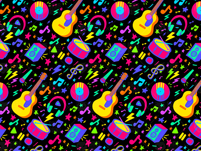 Neon Music Pattern