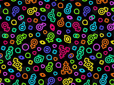 Neon Gender Seamless Pattern