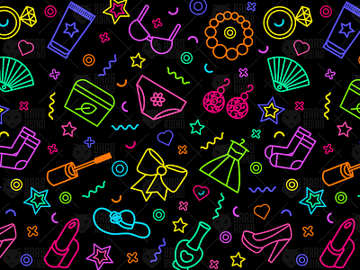 Neon Beauty Seamless Pattern