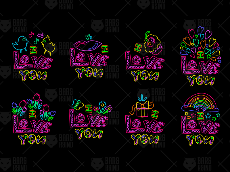 Neon Love Quotes by barsrsind on Dribbble