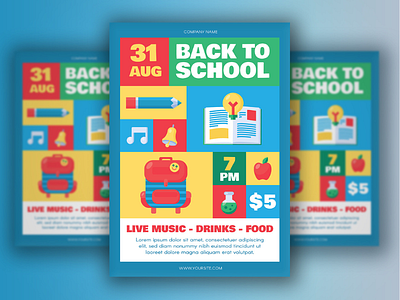 Back To School Poster a4 advertising back back to school banner booklet education poster print school student study