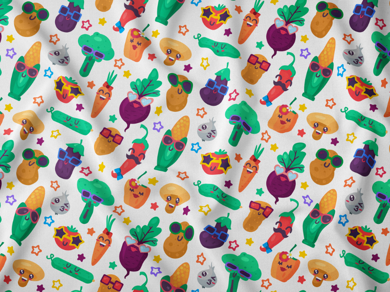 Organic Vegetables Food Emoji Seamless Pattern By Barsrsind On Dribbble