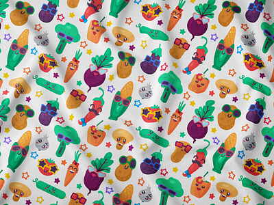 Organic Vegetables Food Emoji Seamless Pattern emoji expression food fun funny natural nutrition organic pattern seamless vector vitamin