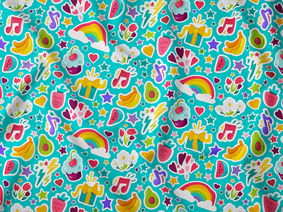 Bright Cartoon Positive Seamless Pattern