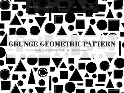 Grunge Geometric Seamless Pattern brush circle dirty drip grunge ink pattern random seamless square stain triangle