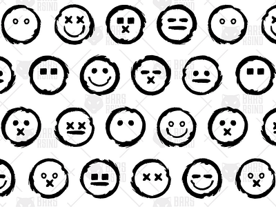 Grunge Smile Flat Seamless Pattern emoji emoticon face funny grunge ornament pattern seamless sly smile surly template