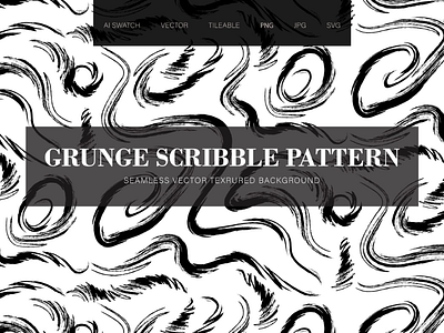 Grunge Scribbles Seamless Pattern chalk grunge lines pattern scribble seamless stroke surface textured water wave whirlpools