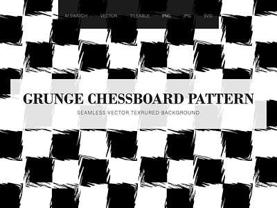 Grunge Chessboard Seamless Pattern board chess chessboard gouache grunge noisy pattern seamless spot stain surface textured