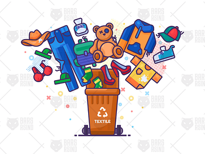 Textile Waste Recycling Container bunch clothing fabric holey old pile recycling shabby textile torn toy waste