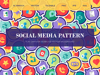 Social Media Seamless Pattern everyday internet media network ornament pattern pictogram seamless social symbol template web