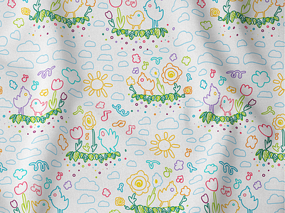 Birds In Flowers Seamless Pattern