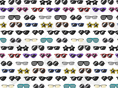 Cartoon Eyewear Seamless Pattern accessory design eyeglasses fashion glass lens pattern print seamless specs spectacles sunglasses