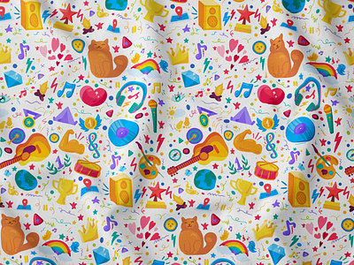 Cartoon Hobby Activity Seamless Pattern