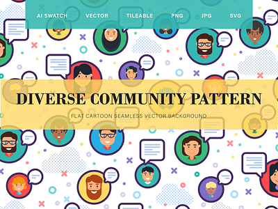 Diverse Community Seamless Pattern