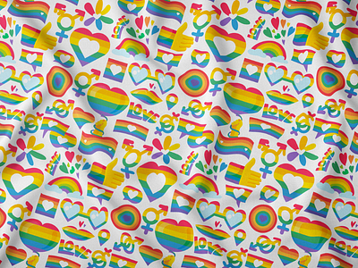 Pride Seamless Pattern air balloon color flag flower homosexual lgbt pattern pride seamless sunglasses vector