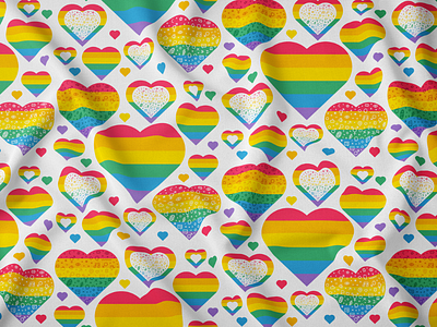 Pride Hearts Seamless Pattern air balloon color flag heart homosexual lgbt pattern pride seamless sign vector