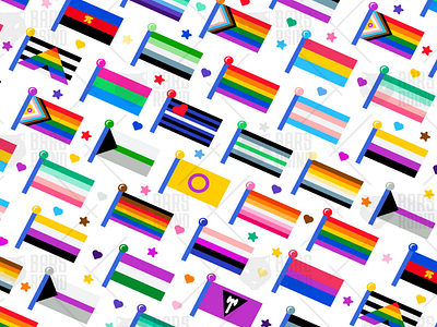 Pride Flags Seamless Pattern banner ensign flag freedom gender lgbt mind pattern pride seamless sexual tolerance
