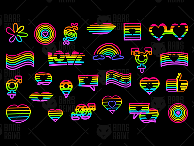 Neon Pride Set flower fluorescent gender holiday lgbt light neon night pride rainbow set target