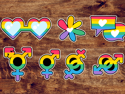LGBTQI Pride Labels Set bisexual different gay labels lesbian lgbt lgbtqi pride rainbow set transgender vector