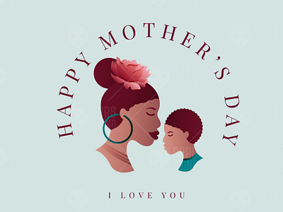 Happy Mothers Day Poster a4 afroamerican day face flyer happy holiday horizontal mother poster son template