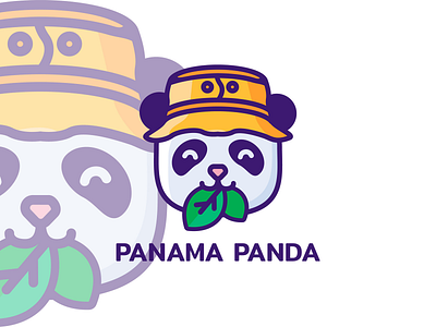 Panda Logo animal bear brand children hat kid kindergarten logo mascot name panda tourist