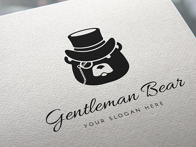 Gentleman Bear Logo accountant bear brown business gentleman grizzly hat legal mascot serious solid top