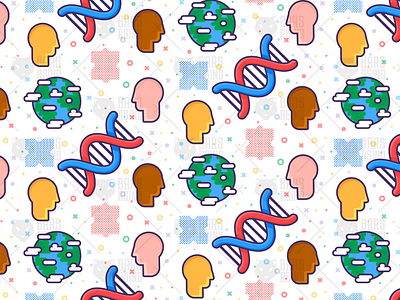 Molecular Biology DNA Pattern biology chemistry dna dnasp fabric laboratory medical molecular ornament pattern poster seamless