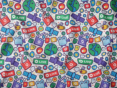 Live Streaming Seamless Pattern