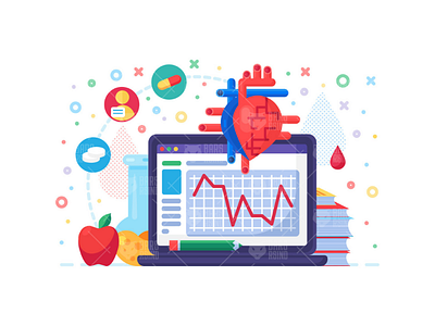 Cardiology Research Illustration cardiac cardio cardiology clinic diagnosis heart heartbeat medical organ patient pulse research