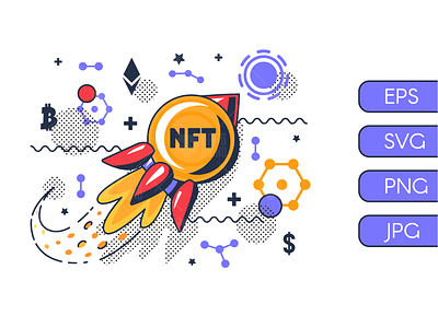 Success NFT Launch Concept Illustration art cryptoart cryptocurrency cryptographic launch network nft non fungible nonfungible project success token