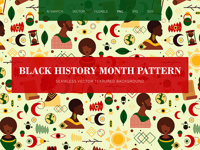 Black History Month Seamless Pattern
