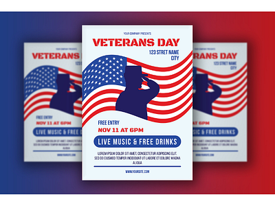 Veterans Day Poster 4th american flag freedom gesture independence liberty pride republican salute soldier veteran