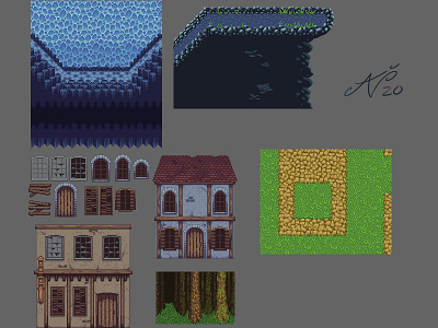 Pixel Landscape Props and Spritesheets