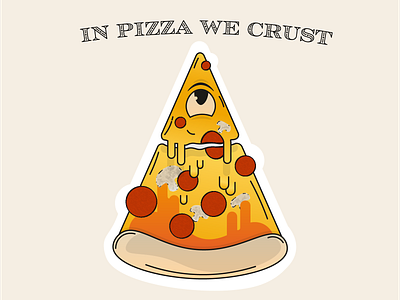 In Pizza We Crust color cute design food graphic design illustration sticker vector wallpaper