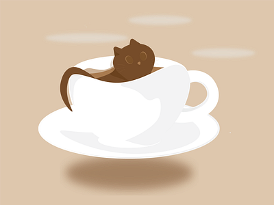 Catte caffee cat cute design graphic design illustration vector wallpaper