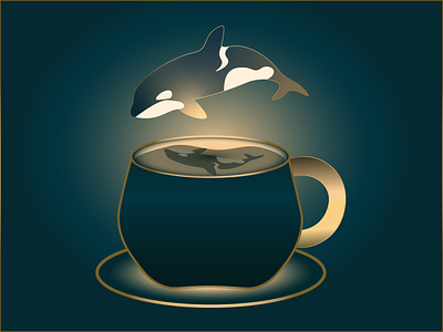 Orca Tea color design graphic design illustration vector wallpaper