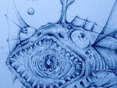 Eyeobrain Fish blue brain bubble eye eyeobrain fish jaydenart sketch water