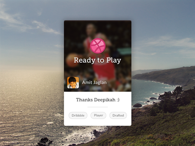 Introduction Shot card design draft dribbble invite play player profile tags thanks ui ux