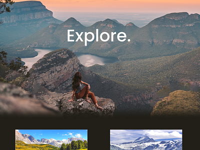 nomadista adventure ecommerce explore landing page ui mountains parallax poppins simple clean interface sketch web design