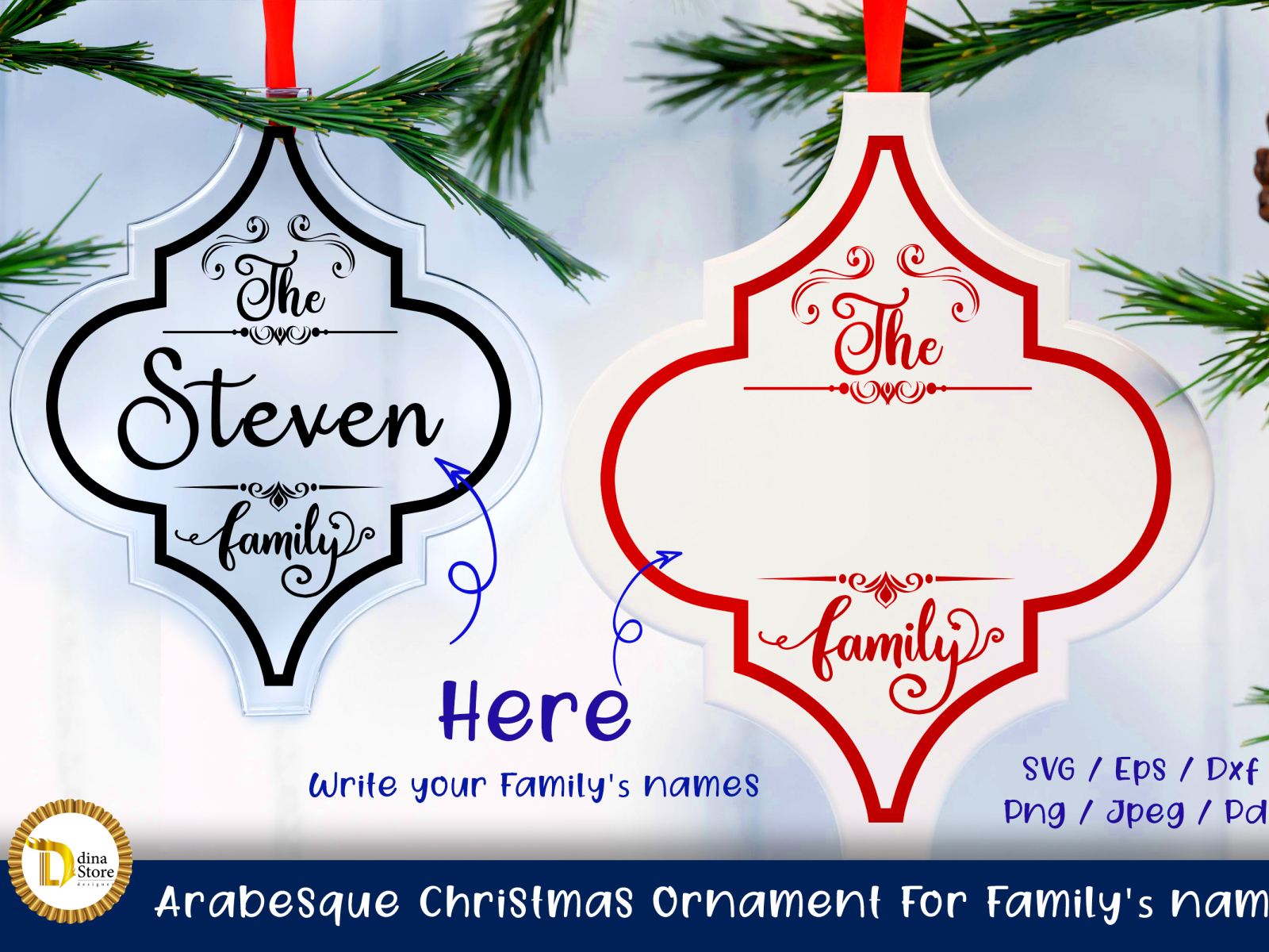 Download Arabesque Christmas Ornament For Family S Names By Dina Taha On Dribbble