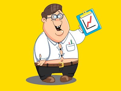 Fat Clerk cartoon clerk fat illustration mascot office