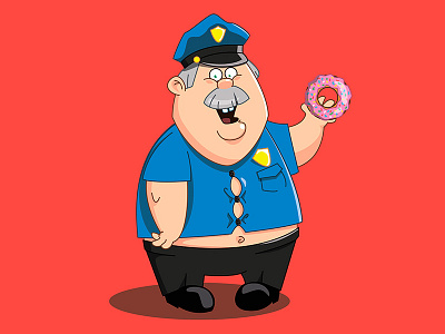 Fat Policeman cartoon fat illustration mascot police