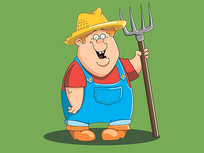 Fat Farmer cartoon farmer fat illustration mascot