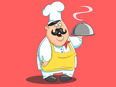 Fat Cook cartoon cook fat illustration mascot