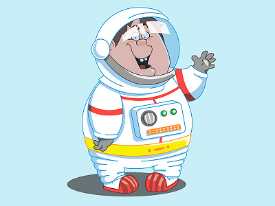 Fat Spaceman cartoon fat illustration mascot spaceman