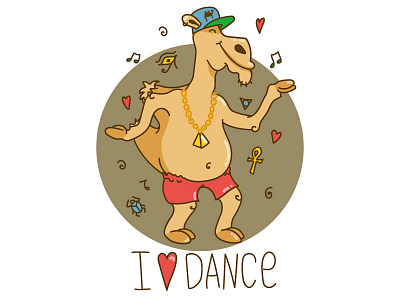 I love dance! camel dance egypt illustration love vector