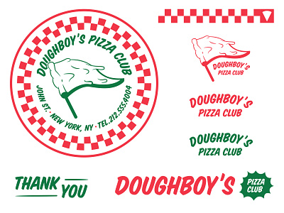 Doughboy's Pizza Club Logo Set badge design badge logo branding branding and identity branding design design food logo illustration logo logo design pizza pizza logo