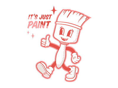 It's Just Paint apparel design branding character mascot design illustration logo mascot paint paint brush paint brush character paint brush illustration paint character retro design vector